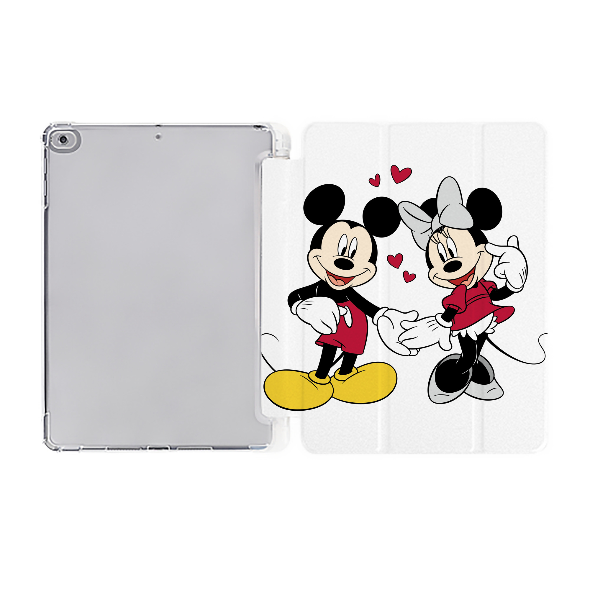 （画像用） ミッキーマウス Mickey Mouse IPad ケース ペン収納付き 三つ折りスタンド PUレザー×シリコン 対応機種9.5/10.5/10.9インチ